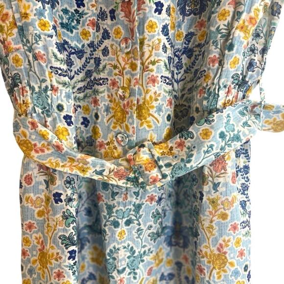 Ranna Gill at Anthropologie Sleeveless Collared Linen Romper Size Large NEW - Picture 5 of 11